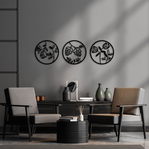 Decorațiune de perete din metal Floral – Wallity