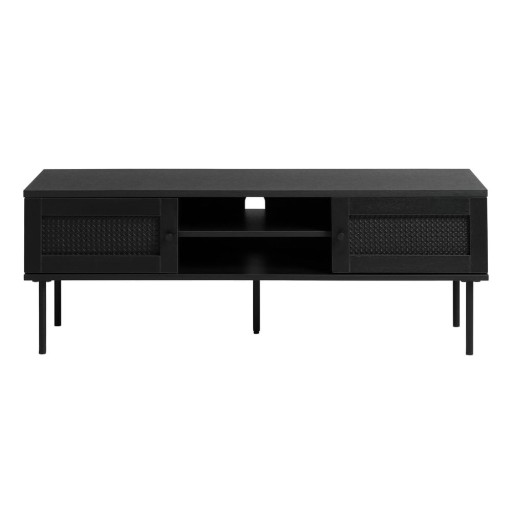 Masă TV neagră cu aspect de lemn de stejar 120x43 cm Pensacola – Unique Furniture