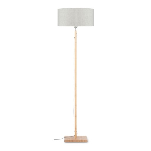 Lampadar din lemn de bambus Good&Mojo Fuji, abajur bej deschis