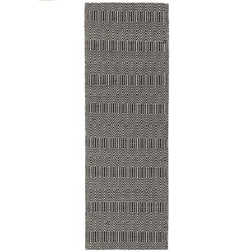 Covor tip traversă din lână negru 66x200 cm Sloan – Asiatic Carpets