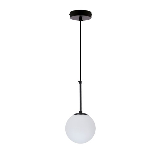 Lustră neagră cu abajur din sticlă ø 15 cm Pompei – Candellux Lighting