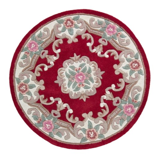 Covor din lână Flair Rugs Aubusson, ⌀ 120 cm, roșu