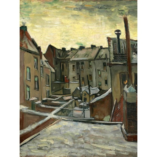 Tablou - reproducere 50x70 cm Houses Seen from the Back, Vincent van Gogh – Fedkolor