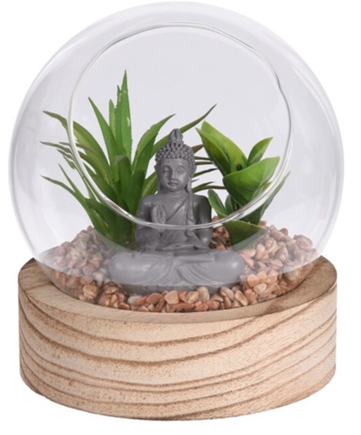 Decoratiune Buddha Aloe, 12x12.5 cm, polipropilena