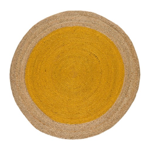 Covor galben muștar-natural rotund ø 90 cm Mahon – Universal