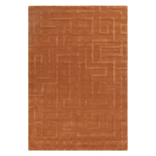 Covor cărămiziu din lână 120x170 cm Maze – Asiatic Carpets