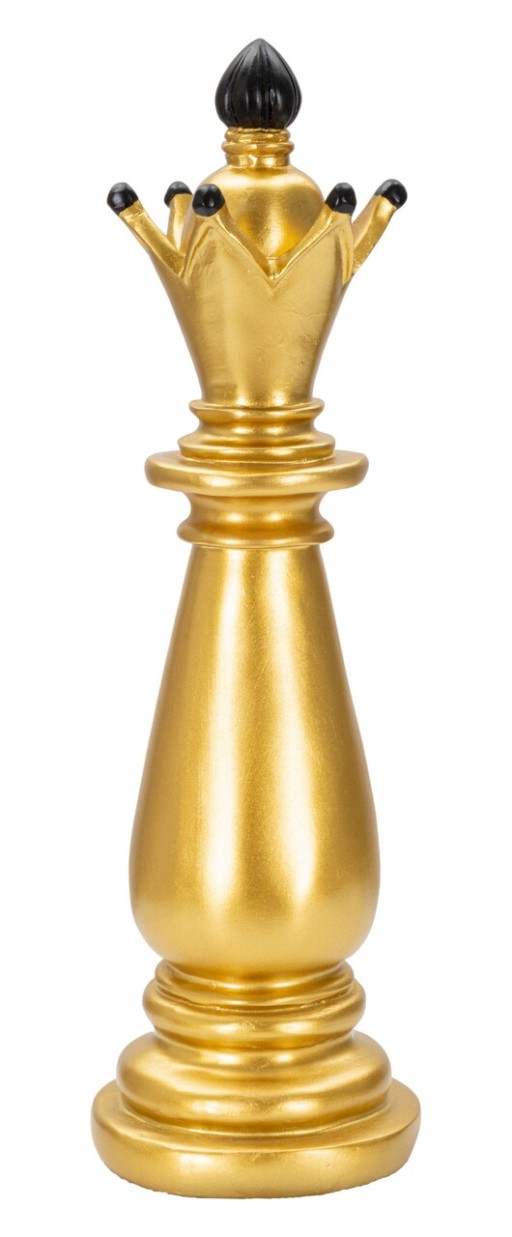 Statueta decorativa / Piesa de sah Nebun, Gold Bishop, Mauro Ferretti, Ø12.5 x 38.5 cm, polirasina, auriu/negru