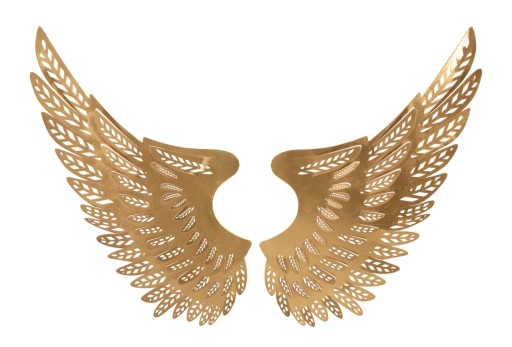 Set 2 decoratiuni de perete, Light Wings, Mauro Ferretti, 90 x 43.5 cm, fier, auriu