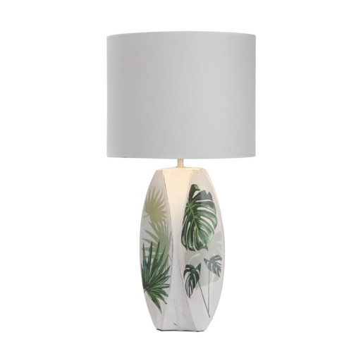 Veioză albă-verde cu abajur textil (înălțime 59 cm) Palma – Candellux Lighting