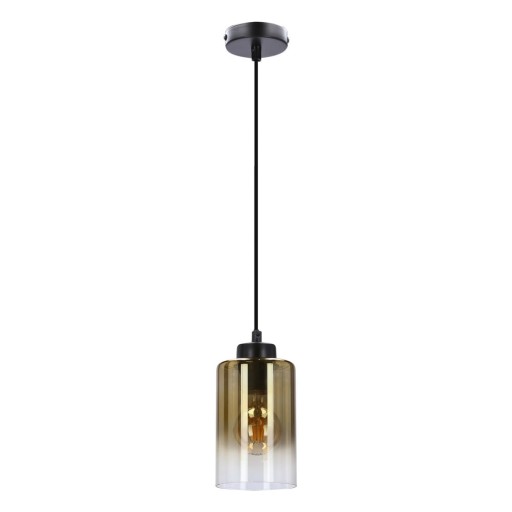 Lustră neagră cu abajur din sticlă ø 10 cm Aspra – Candellux Lighting