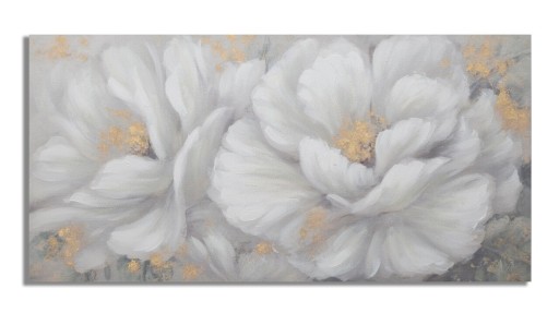 Tablou decorativ Gold Flower, Mauro Ferretti, 140x70 cm, canvas pictat manual, multicolor