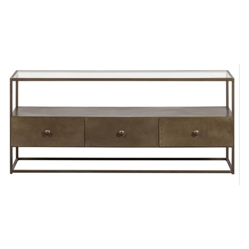 Comodă TV aurie din metal 115x50 cm Depart – BePureHome