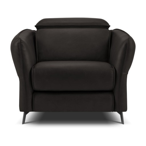 Fotoliu negru cu tapițerie din piele Hubble – Windsor & Co Sofas