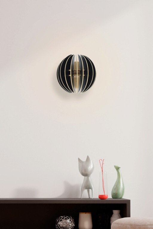 Aplica de perete, FullHouse, 390FLH2117, Half Sphere Sconce , Negru