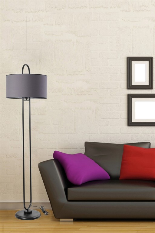 Lampadar, Stala, 846STL2955, Metal, Gri inchis