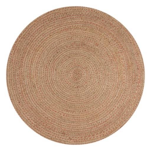 Covor în culoarea somonului/în culoare naturală rotund din iută ø 133 cm Capri – Flair Rugs