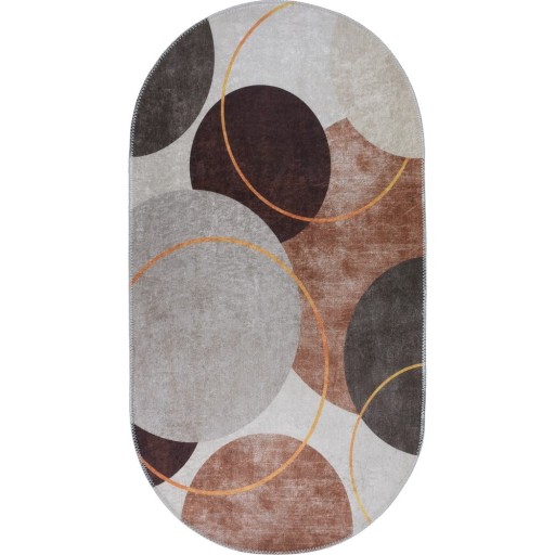 Covor maro-crem lavabil 80x120 cm Oval – Vitaus