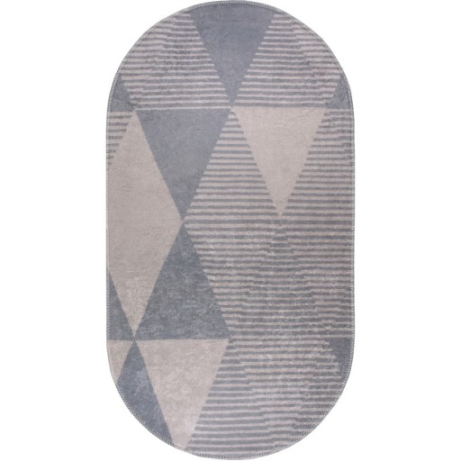 Covor gri lavabil 60x100 cm Oval – Vitaus