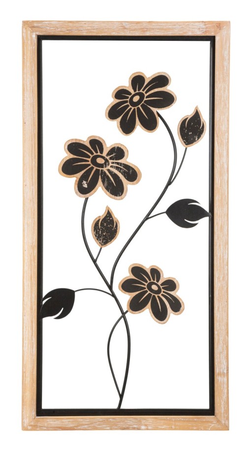 Decoratiune de perete Girish -A, Mauro Ferretti, 30 x 60 cm, fier/MDF, maro/negru