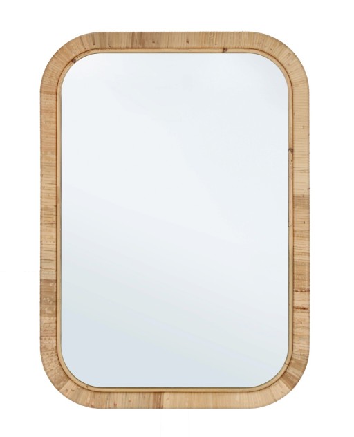 Oglinda decorativa Hakima Rectangular, Bizzotto, 50 x 70 cm, ratan/MDF, natural