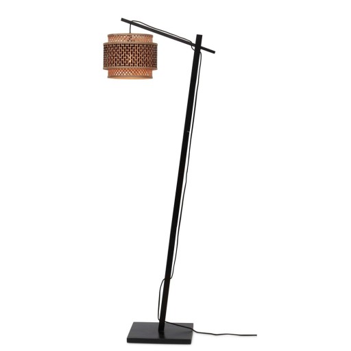 Lampadar negru/în culoare naturală cu abajur din bambus (înălțime 150 cm) Bhutan – Good&Mojo