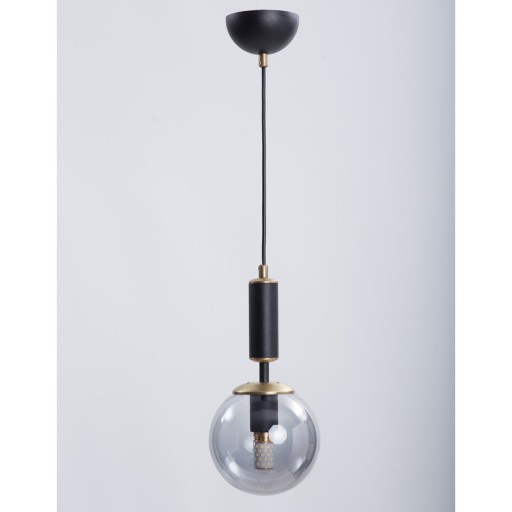 Lustră negru-gri cu abajur din sticlă ø 15 cm Hector – Squid Lighting