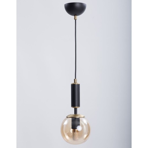 Lustră galben-negru cu abajur din sticlă ø 15 cm Hector – Squid Lighting