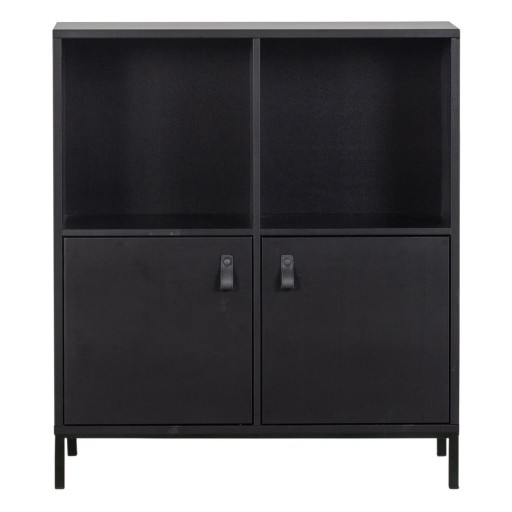 Bibliotecă neagră din lemn de pin 81x93 cm Vt – vtwonen