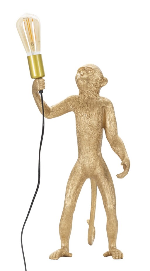 Lampa de masa Monkey, Mauro Ferretti, Ø26 x 55 cm, 1 x E27, 40W, polirasina, auriu