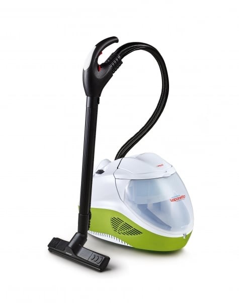 Aspirator cu Abur Polti Vaporetto Lecoaspira FAV 80, 2450 W, Cu Functie de Spalare Uscare si Filtrare prin Apa, Alb Verde