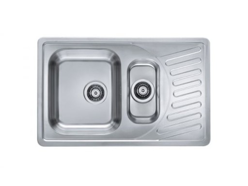 Chiuveta de bucatarie inox doua cuve, crom satin, Alveus Elegant 110