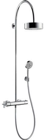 Showerpipe Hansgrohe Axor Citterio cu baterie termostatata si palarie cu 1 jet