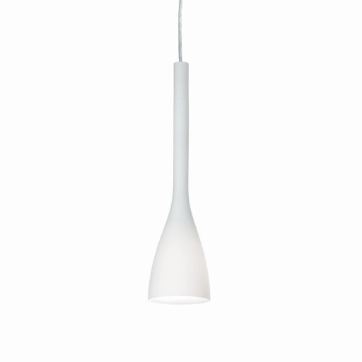 Suspensie Ideal Lux Flut SP1 Small 1x60W 10.5x44-110cm alb