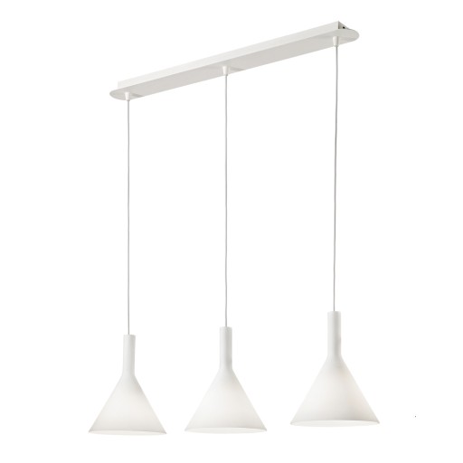 Suspensie Ideal Lux Cocktail SB3 Small 3x40W 82x32-125cm alb