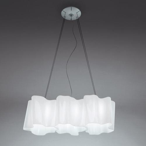 Suspensie Artemide Logico Mini 3 in linea design Gerhard Reichert Michele De Lucchi alb