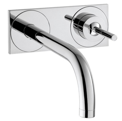 Baterie lavoar Hansgrohe Axor Uno levier joystick de perete pipa 165mm fara ventil montaj incastrat necesita corp incastrat