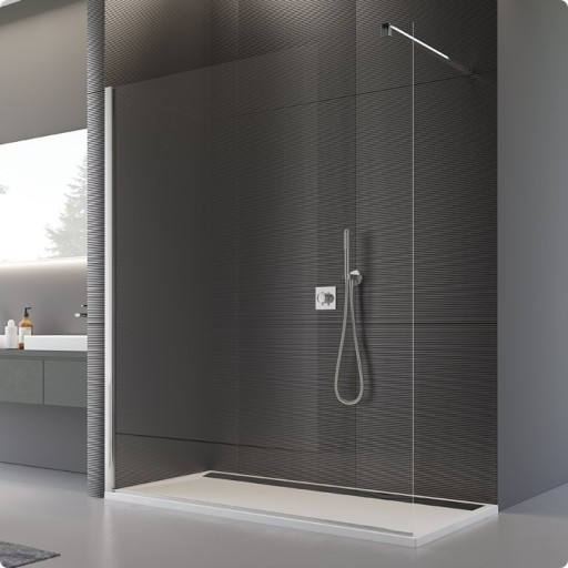 Cabina de dus tip walk-in SanSwiss Pur 70cm profil crom