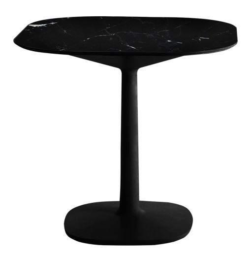 Masa Kartell Multiplo design Antonio Citterio 78x78cm h74cm baza patrata blat cu finisaj marmura negru