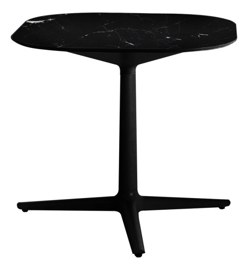 Masa Kartell Multiplo design Antonio Citterio 78x78cm h74cm blat cu finisaj marmura negru