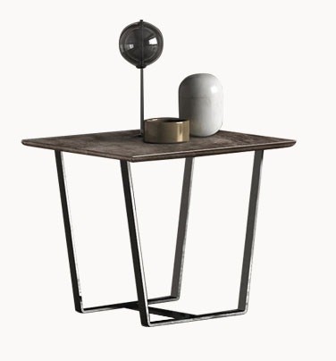 Masuta Gamma T59 piele categoria C baza metalica 48x48cm h45cm Made in Italy