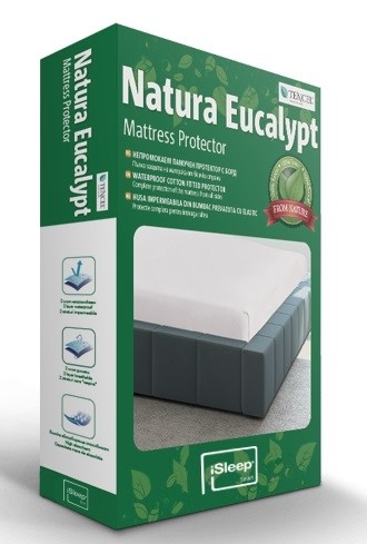 Protectie saltea iSleep Natura Eucalypt 140x200cm impermeabila