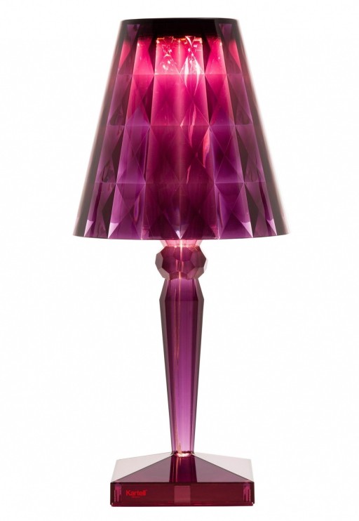 Veioza Kartell Big Battery design Ferruccio Laviani LED 3W h37.3cm violet pruna transparent