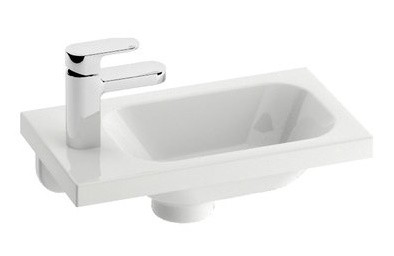 Lavoar asimetric Ravak Concept Chrome 40x22cm stanga montare pe mobilier alb