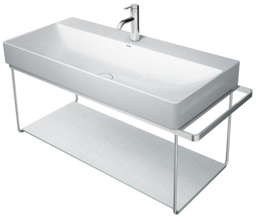 Consola metalica suspendata pentru lavoar Duravit DuraSquare 865x451mm cu port-prosop reversibil fara raft crom