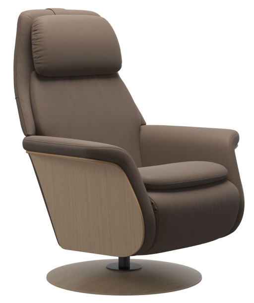 Fotoliu recliner Stressless Sam Wood baza Disc Power Heating Massage picioare oak tapiterie piele Batik Mole