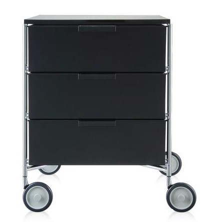 Comoda cu rotile Kartell Mobil Mat design Antonio Citterio & Oliver Low 49xc47.5cm h63cm negru mat