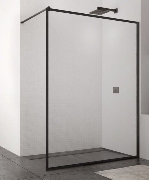 Cabina de dus Walk-in Sanswiss Easy Loft 79 Black Line 80 cm sticla 8 mm