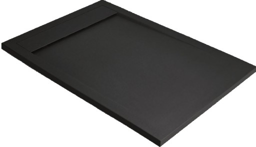 Cadita dus dreptunghiulara slim Radaway Teos F 90x80x4cm marmura negru