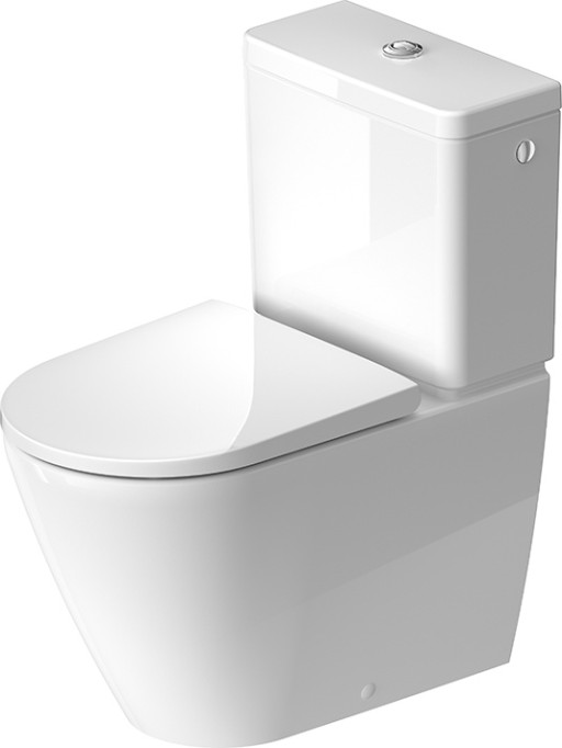 Vas wc Duravit D-Neo Rimless HygieneGlaze 37x65cm back-to-wall pentru rezervor asezat