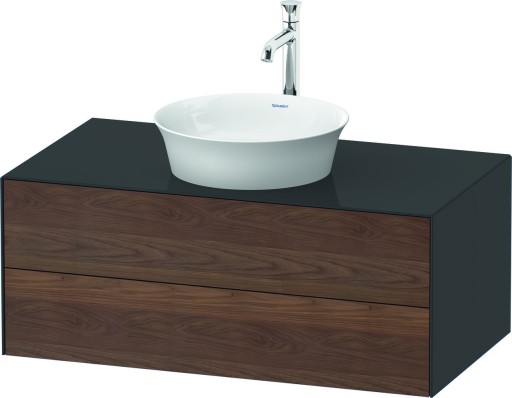 Dulap baza Duravit White Tulip cu 2 sertare pentru lavoar tip bol 100cm American Walnut Solid Wood